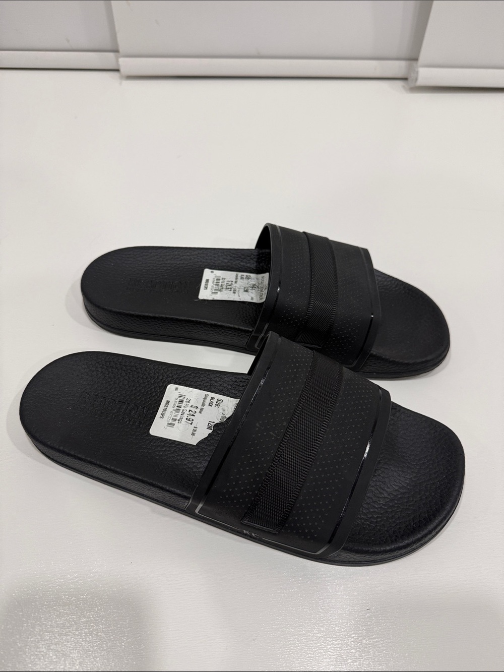 Men's Black REACTION Kenneth Cole Slide Sandals
